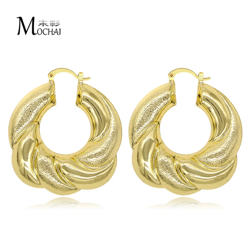 Европейские и американские модели латунь вакуумное покрытие трехмерные серьги