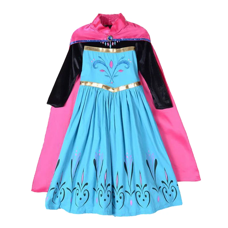 only dress P Платье принцессы Эльзы из мультфильма «Холодное сердце» для девочек; одежда для рождественской вечеринки; костюм Анны и Эльзы; платья для маленьких девочек - Цвет: only dress P