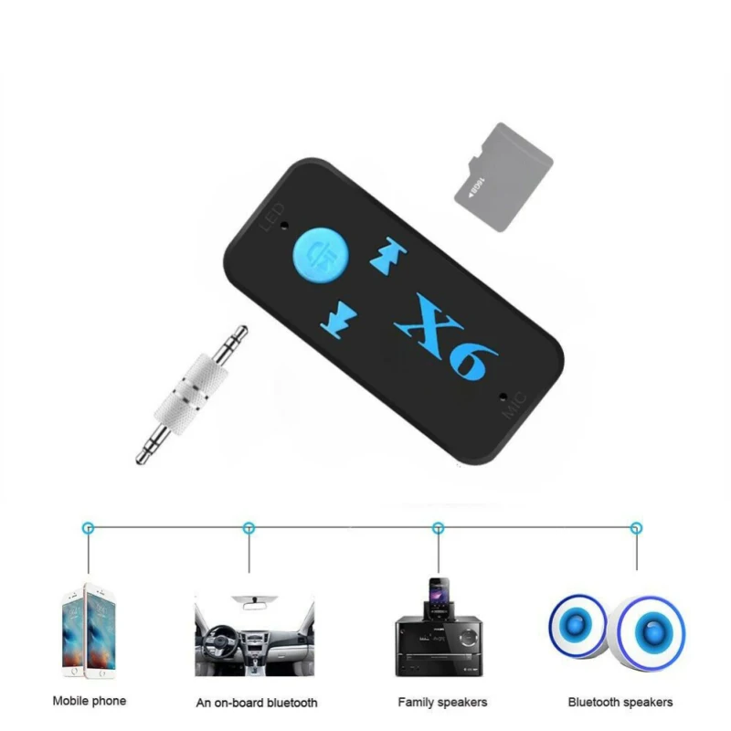 Обновленный Bluetooth стерео аудио приемник X6 5 0 передатчик Мини AUX USB 3 мм разъем