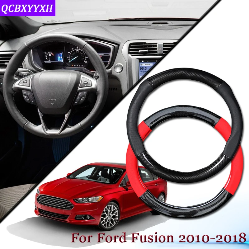 

Car Carbon Fiber Leather Car Steering Wheel Cover Car Steering-wheel Hubs Automobiles Auto Accessories For Ford Fusion 2010-2018