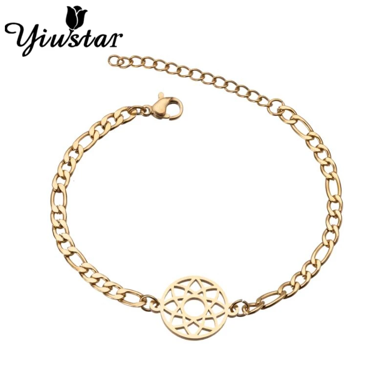 Винтажные индийские браслеты с символом мандалы для йоги из нержавеющей стали