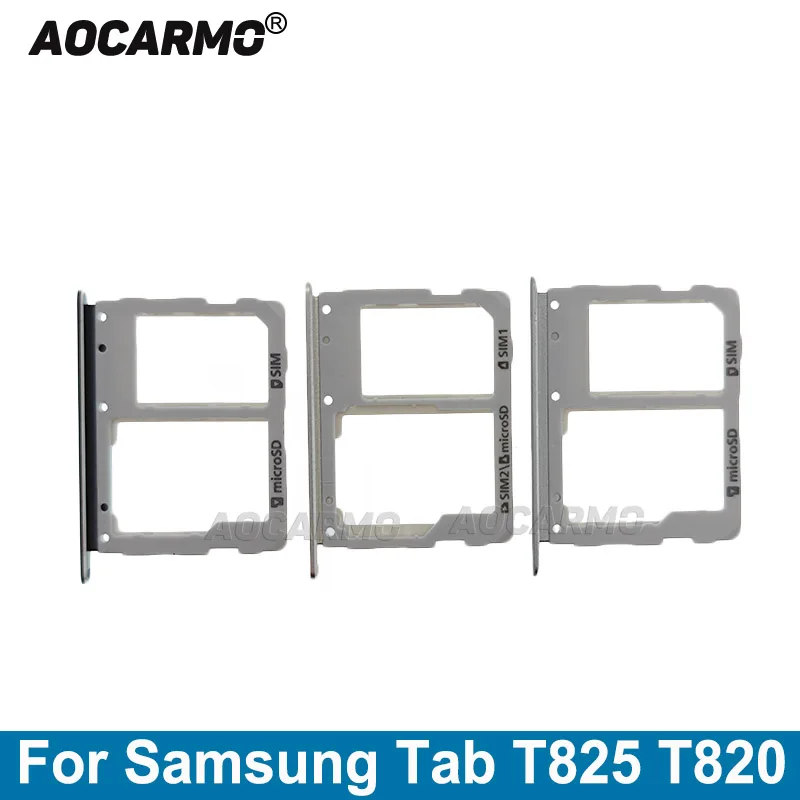 

Aocarmo For Samsung GALAXY Tab T825 T820 S3 LTE SM-T819 4G Sim Card Tray MicroSD SD Slot Holder Replacement Parts