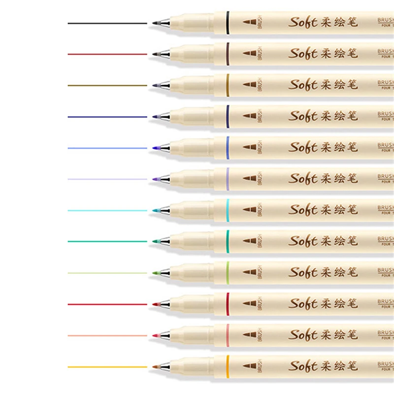 3 шт. Набор двусторонних фломастеров на водной основе | Канцтовары для офиса и