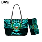 FORUDESIGNS роскошный дизайн, женская сумка через плечо и кошелек, полинезийская племенная женская сумка с принтом большой вместимости из искусственной кожи