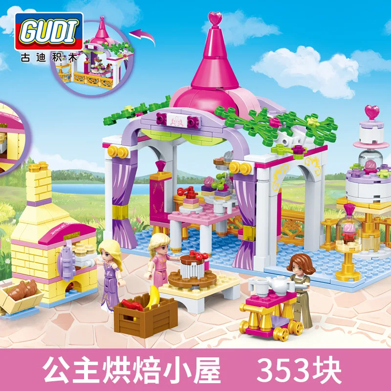 GUDI 9019 Disneylys принцесса Алиса кирпичи замок вечерние Legoings друзья строительные