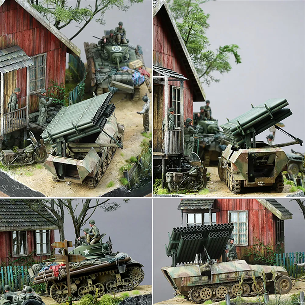 

DIY Military Building Model Kits World War II German Soldier Shelter House Wood Cabin 1:35 Scale Model Kits