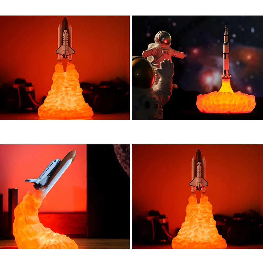 

Новинка 2021, дропшиппинг, Космический Шаттл, лампа и искусство в ночных огнях, 3D печать для любителей космоса, ракетные огни