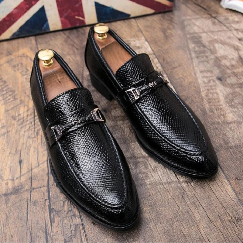 Мужская змеиной кожи красивые туфли оксфорды на платформе Лакированные кожаные