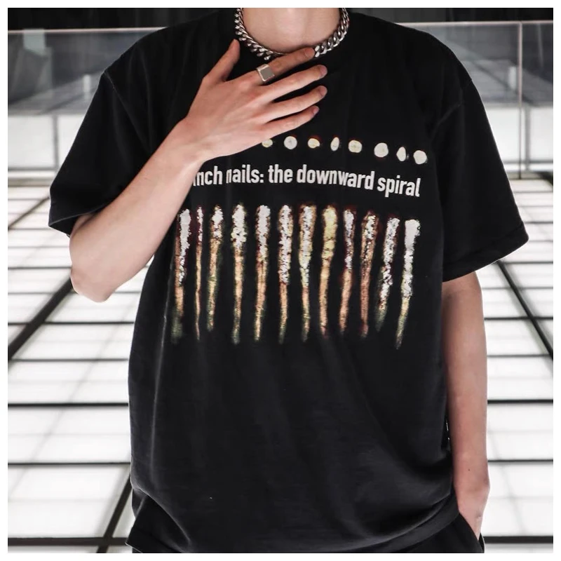 

2021 summer new washed printing men's and women's short sleeve high street loose style popular loose oversize men's T-shirt