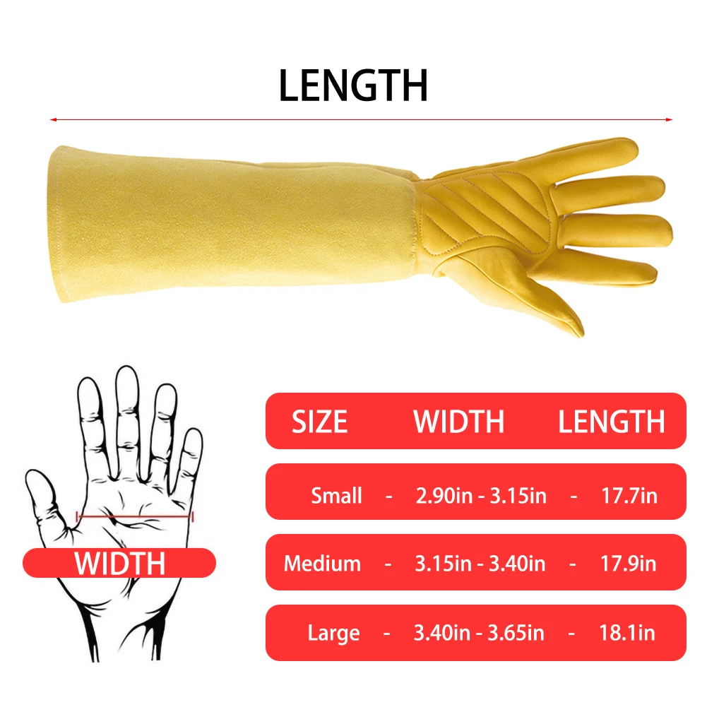 

1Pair Gardening Rose Pruning Gauntlet Gloves Thorn Proof Long Sleeve Work Welding Garden Gloves gardening gloves Outdoor Gadgets