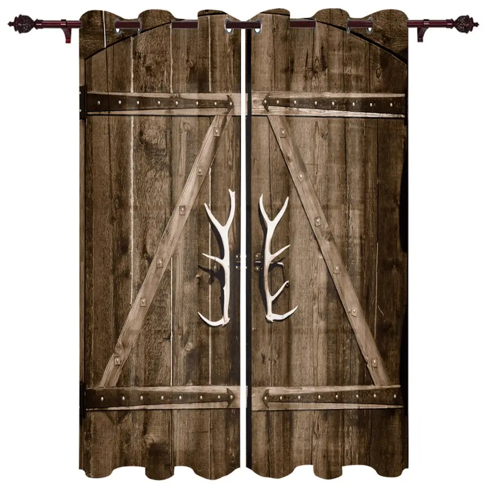 Деревенские шторы деревянный амбар дверь в каменном фермерском доме Винтажный