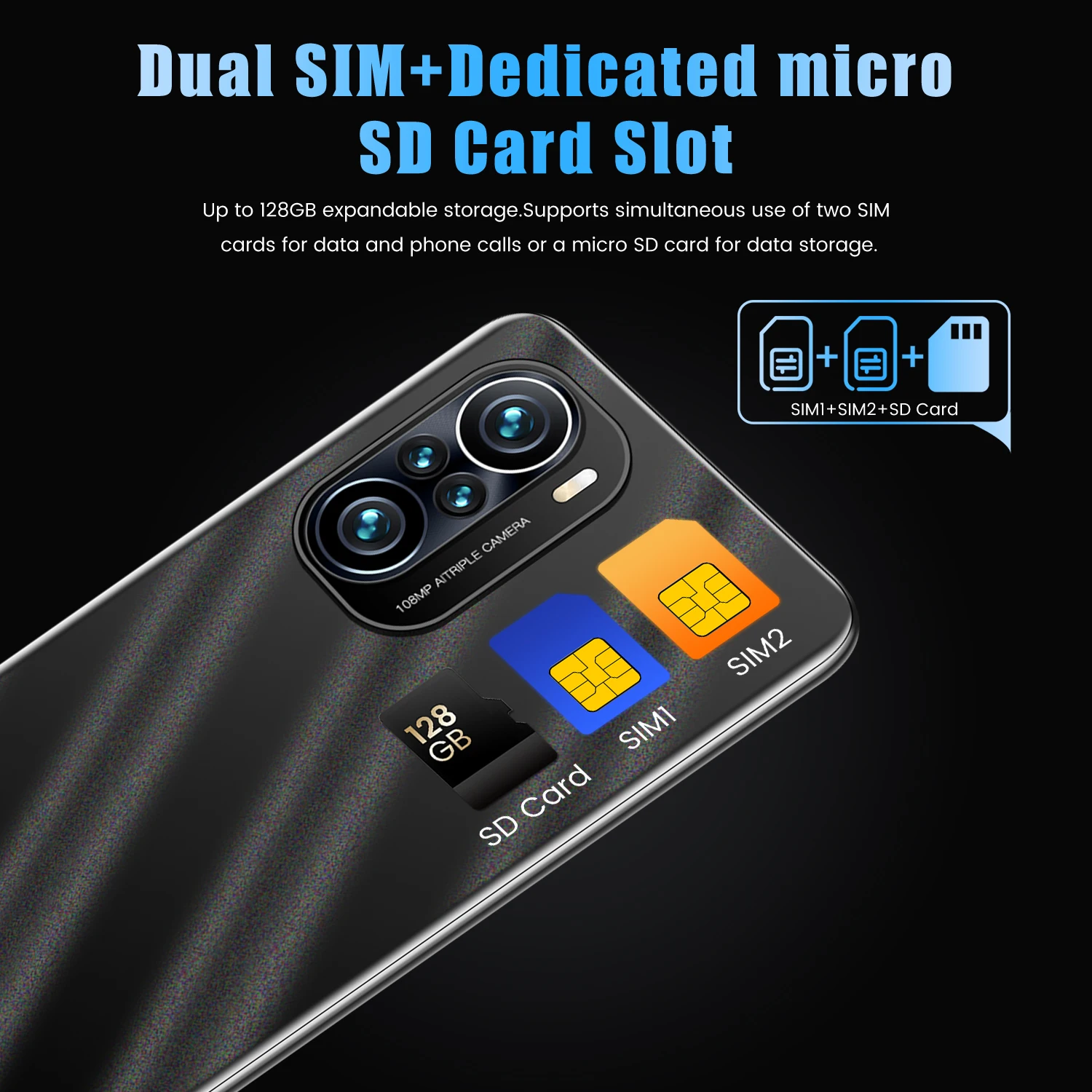 

K40 Pro+ 12GB+512GB 6.7 Inch Water Drop Screen 6000mAh 5G Andriod Smartphone Dual SIM+Micro SD Fingerprint ID 32+64MP Cellphones