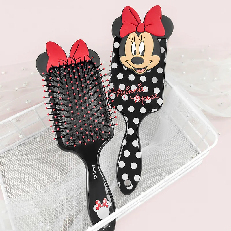 

Disney Large Square Comb Cartoon Children Massage Cushion Hair Brush Disney Mickey Mouse Minnie Bow Shape Antistatic Girl Comb