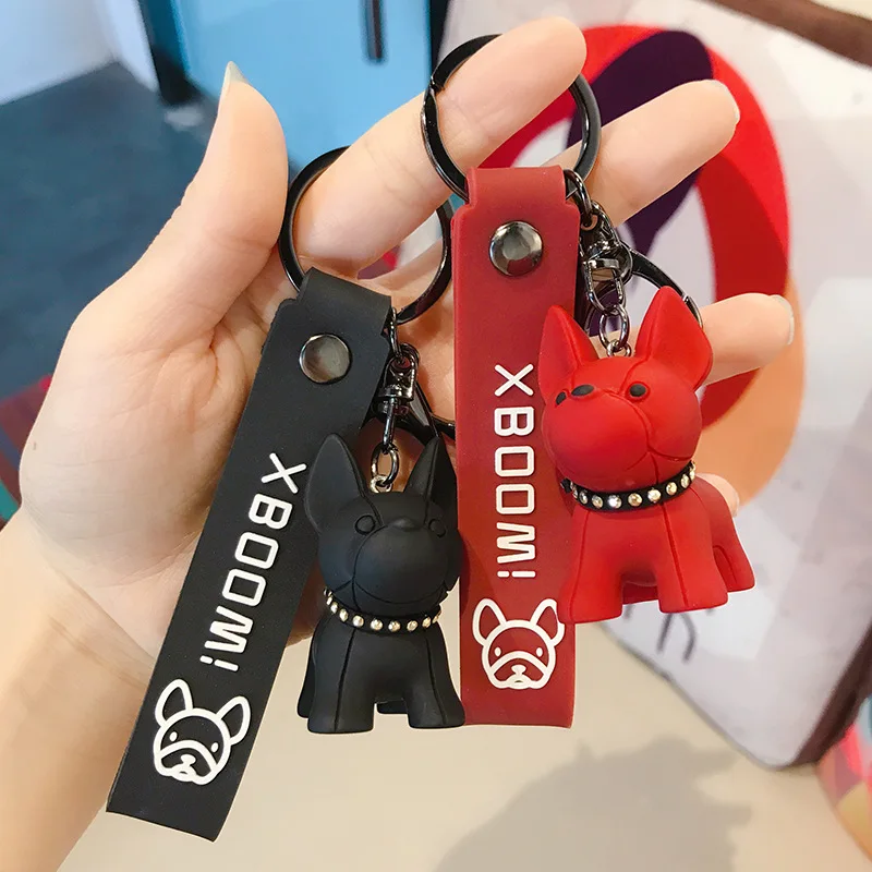 Творческий мультфильм милый Бульдог цепочка для ключей домашних животных брелки