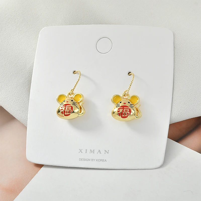 Симпатичная стерео мышь удачи кот Подвеска из сплава сделай сам серьги браслеты