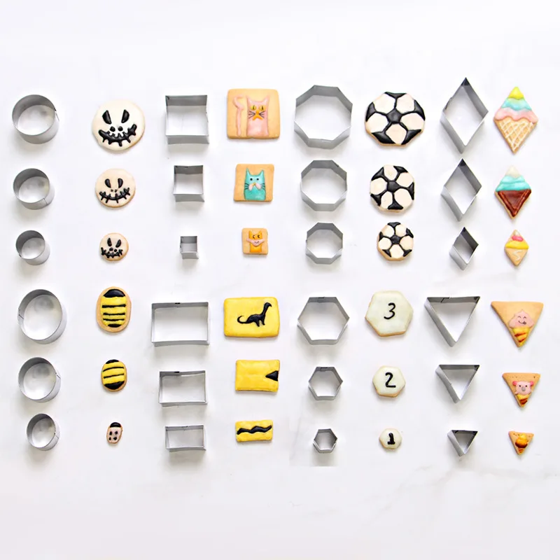 2 4 см 24 шт./лот геометрический круглый квадратный резак для глины из нержавеющей
