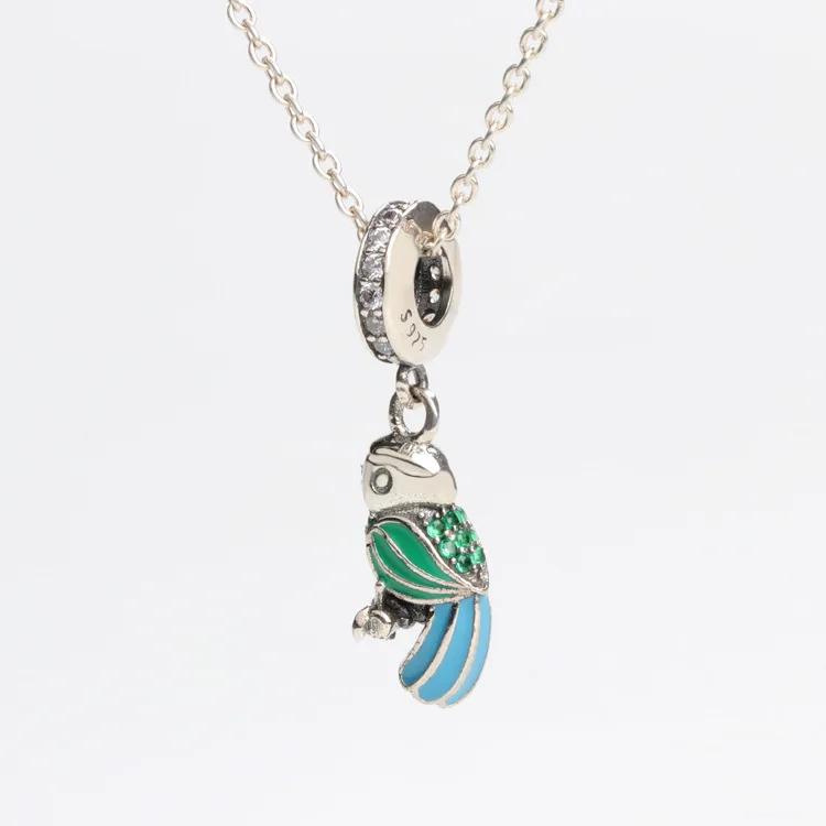 

Amas 925 Sterling Silver New Wild Parrot Hanger Fit Original Bracelet Necklace