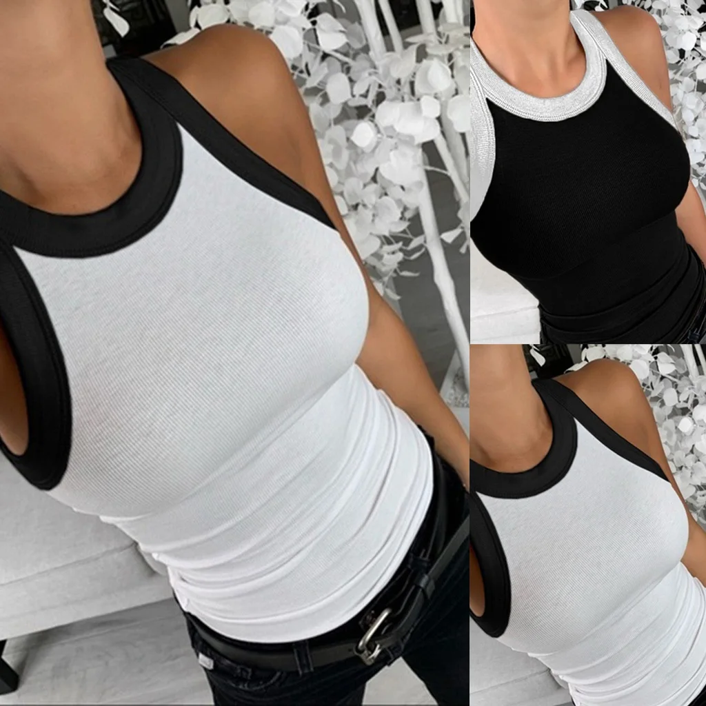 Тонкий ребристый топ на бретелях для женщин 2020 летний повседневный спортивный