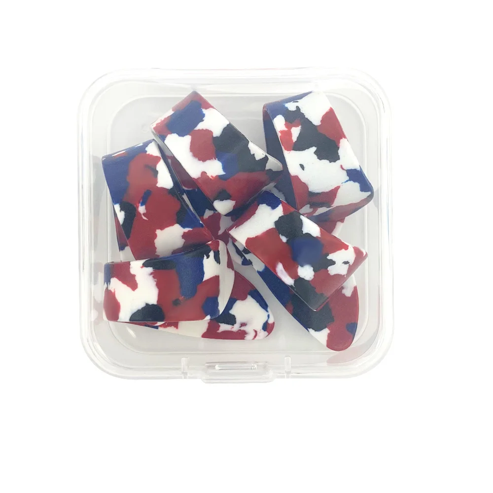 5 stücke daumen finger picks für akustische elektrische gitarre mit kunststoff lagerung box celluloid vermittler fingerpicks free global shi