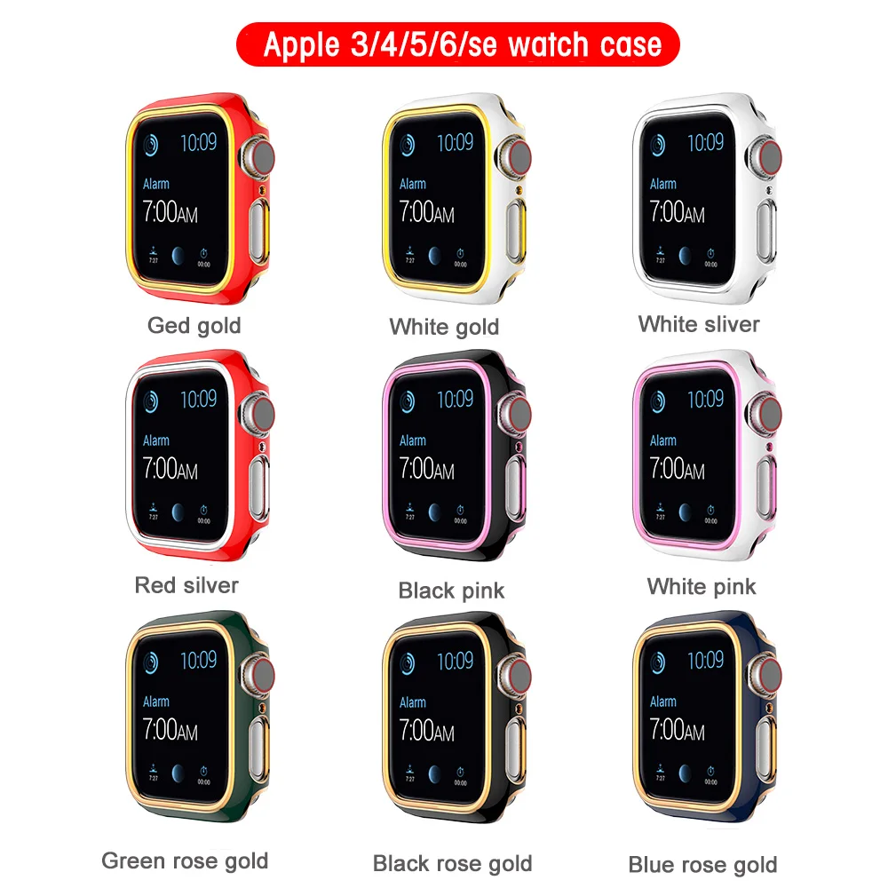 

Watch Case for Apple Watch Series se 6 5 4 3 2 1 Compatible for iWatch 38mm 40mm 42mm 44mm Cover for series 6 se 5 4 3