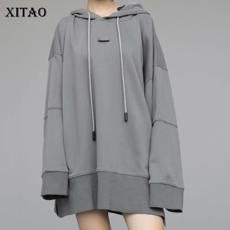 XITAO Tide размера плюс Женская толстовка с разрезом женская одежда весна 2020 новые