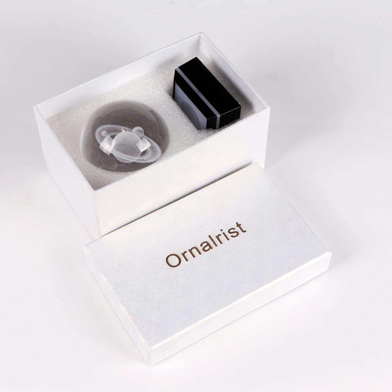 

Ornalrist 3D планета Сатурн сделанный уменьшенный мяч K9 Хрустальный глобус со светодиодный светильник база украшения дома