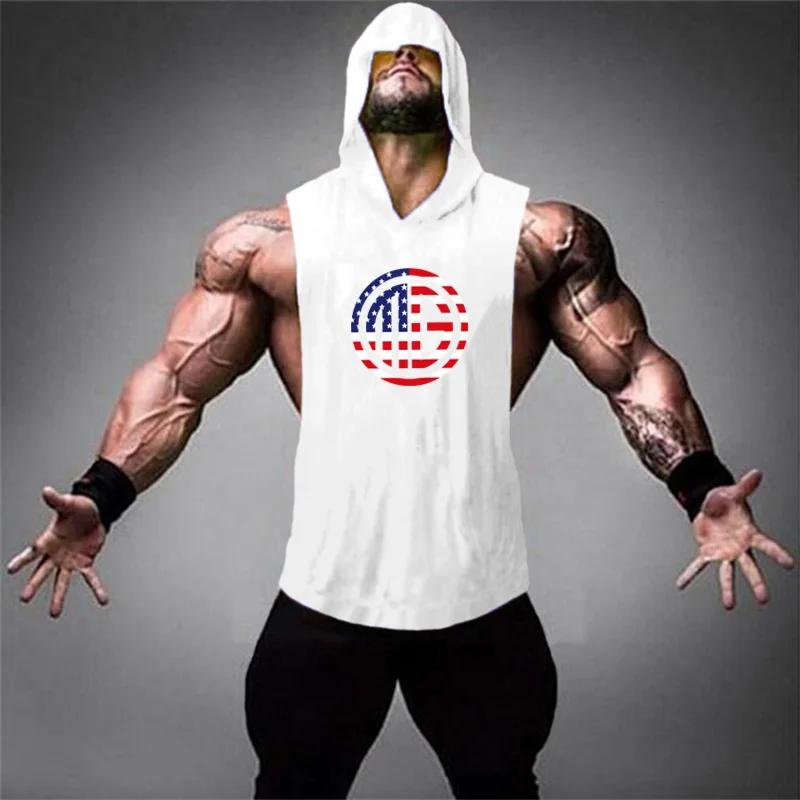 

Muscle Guys Brand Cotton Tank Top Men Vest Bodybuilding Muscle Sleeveless Shirt Casual Gyms Clothing Hooded Fitness Singlets