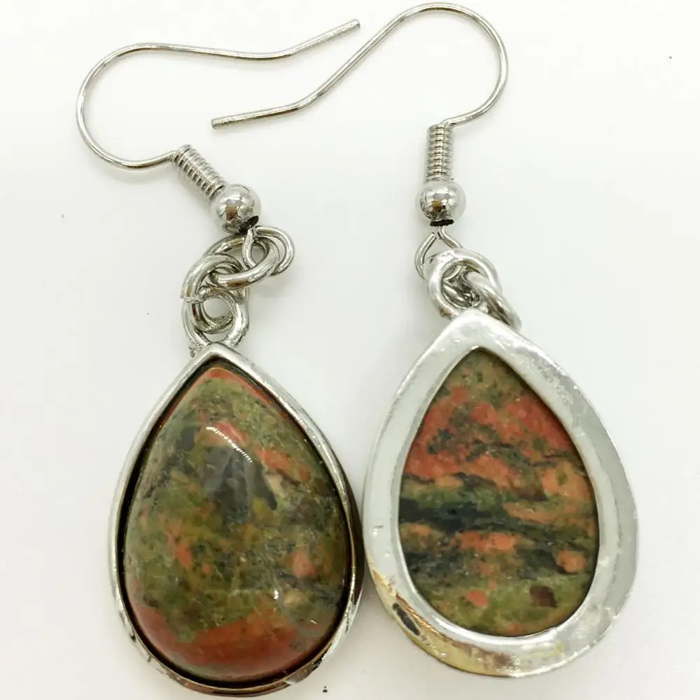 Бесплатная доставка красивые серьги подвески с лазуритом унакитом вишневым