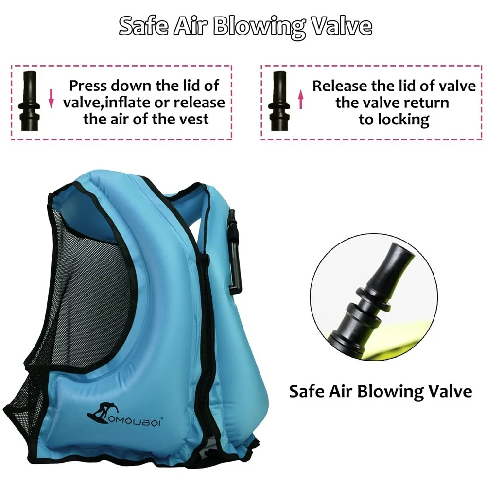 Adult Inflatable Swim Life Vest Jacket Snorkeling Floating Device Swimming Drifting Surfing Survival Water Sports Saving | Спорт и