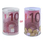 E1PC креативная Копилка в виде доллара евро с металлическим цилиндром, копилка для экономии денег, украшение для дома