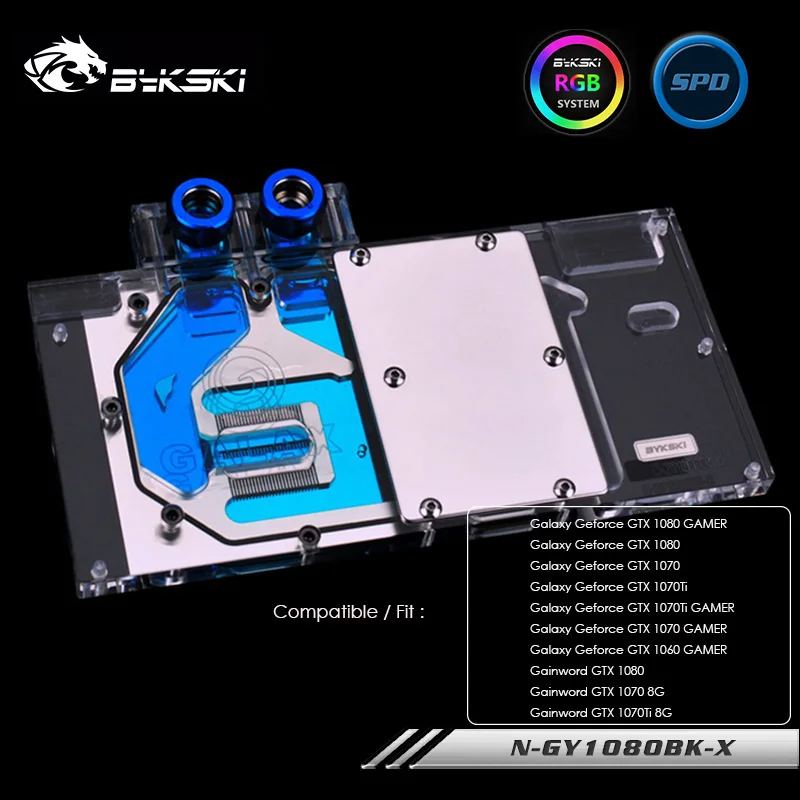 

Водный блок Bykski для Galaxy Geforce GTX 1080/1070Ti/1070/1060 GAMER, для Gainword GTX 1080/1070ti/1070 8G,N-GY1080BK-X