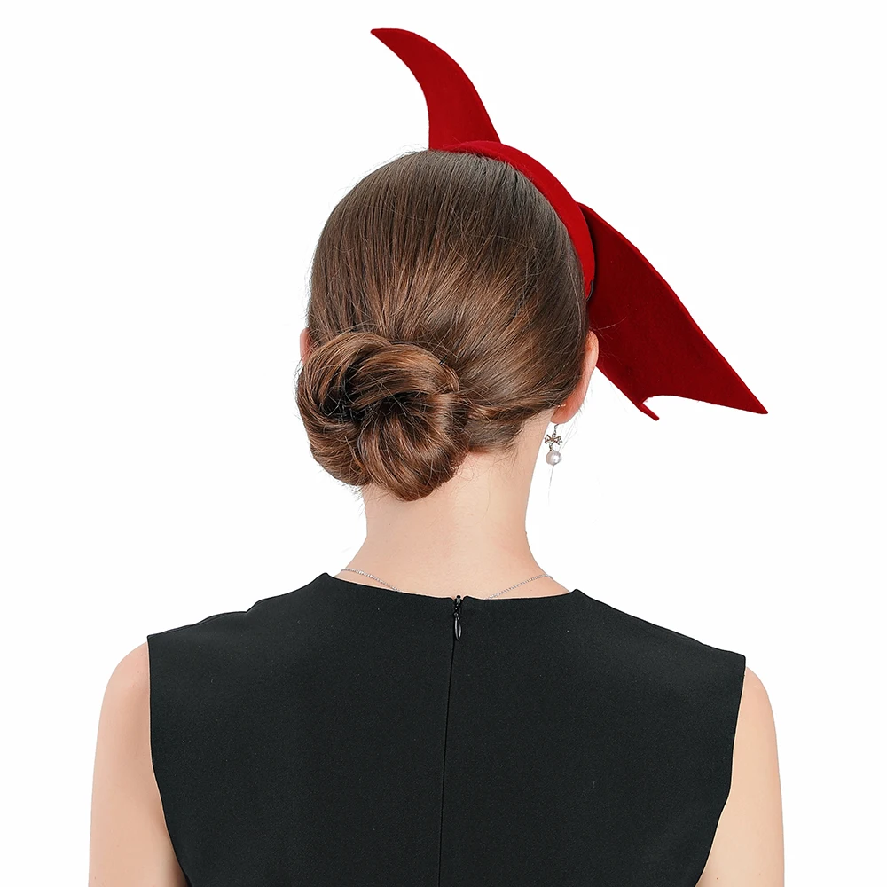 Вуалетки шляпа таблетка с красной бабочкой клип100% австралийская шерсть фетровые