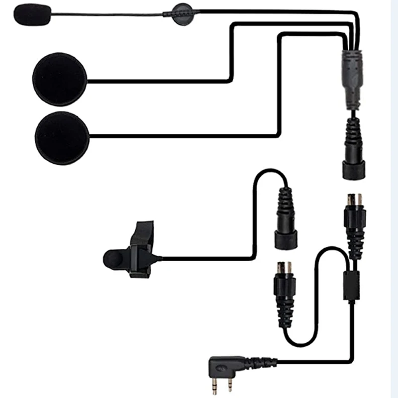 Шлем гарнитура 2 Pin PTT мотоциклетные наушники для рации Kenwood Baofeng Puxing Любительское