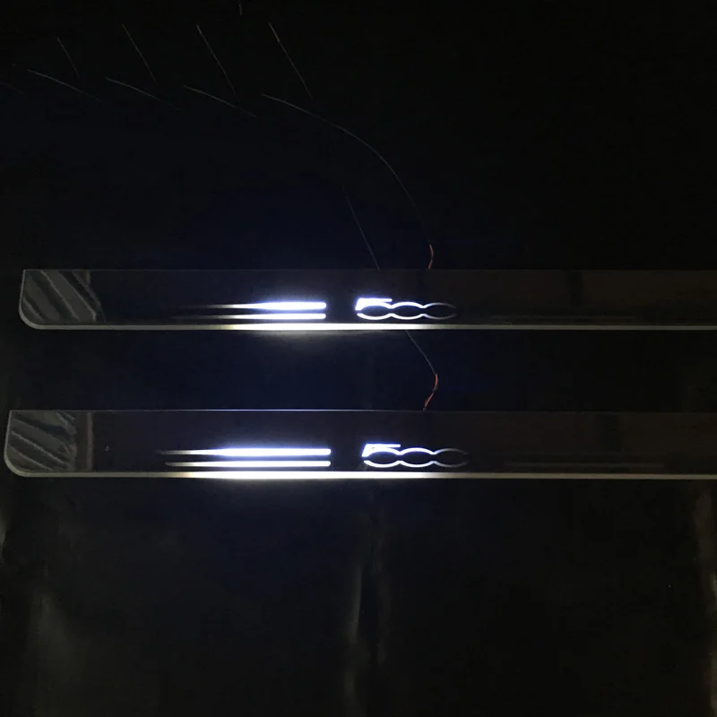 

Welcome Pedal Lights For Fiat 500 2010 - 2015 2016 2017 2018 Pedal car Door Sill Pathway Lamps led thresholds scuff plates AUTO