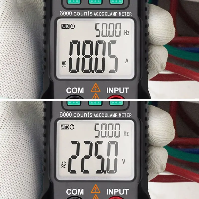 Высокоточный мультиметр зажим двойной дисплей цифровой амперметр портативный