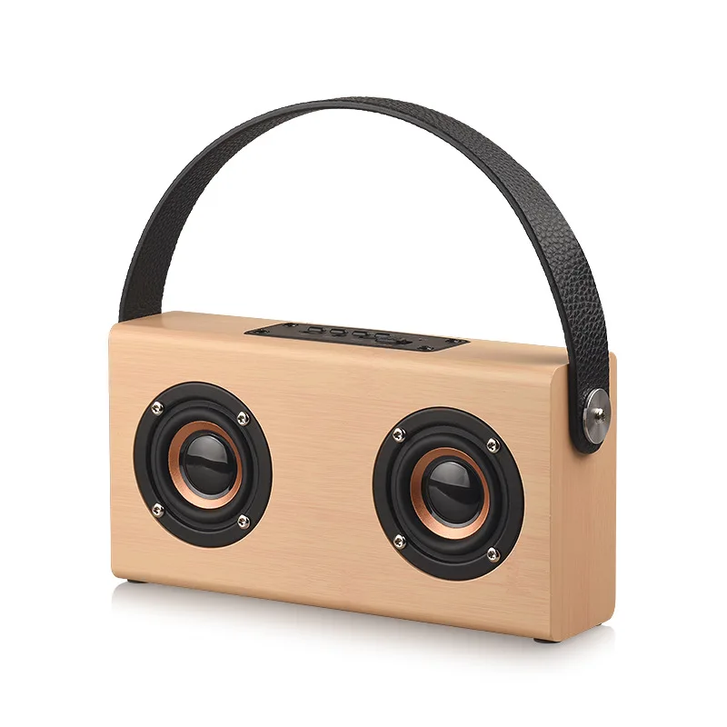 

D10 wooden dual speakers bluetooth speaker portable handle outdoor square dance mini speaker