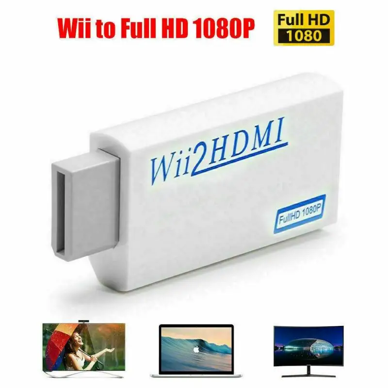 1080P Full HD For PC Monitor Display Wii2HDMI Portable Wii To HDMI-compatible Converter Adapter 3.5mm AUX Audio Video Output | Электроника