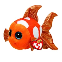 15 cm ty beanie big eyes orange goldfish cute plush toy appease sleeping stuffed animal doll birthday gift for boys and girls