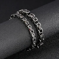 68mm biker jewelry worn vintage bracelets look men biker chain bracelet motorcycle bicycle wear black stainless steel cz mens
