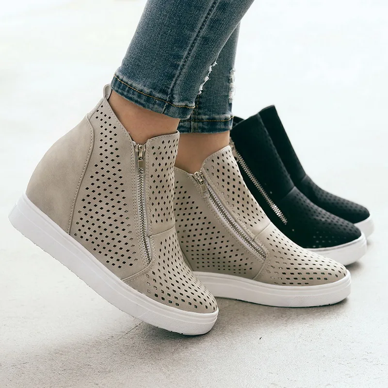Женская Повседневная обувь из Oeak кожи; scarpe donna; обувь на молнии сбоку; zapatos mujer; коллекция года; кроссовки; женская обувь на плоской подошве