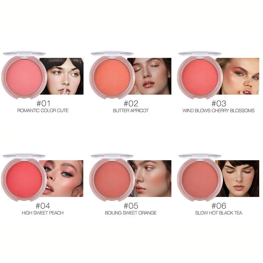 

1Pcs Bouncy Blush Matte Makeup Lightweight Face Blusher Rouge Cosmetics Natural Contouring For Face Pink Cheek Peach Blushe J8Y6