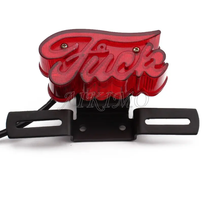 

Motorcycle Rear Taillight Brake Light License Plate Red Lens Stop Light With Iron Stand Universal For Harley Vintage Honda