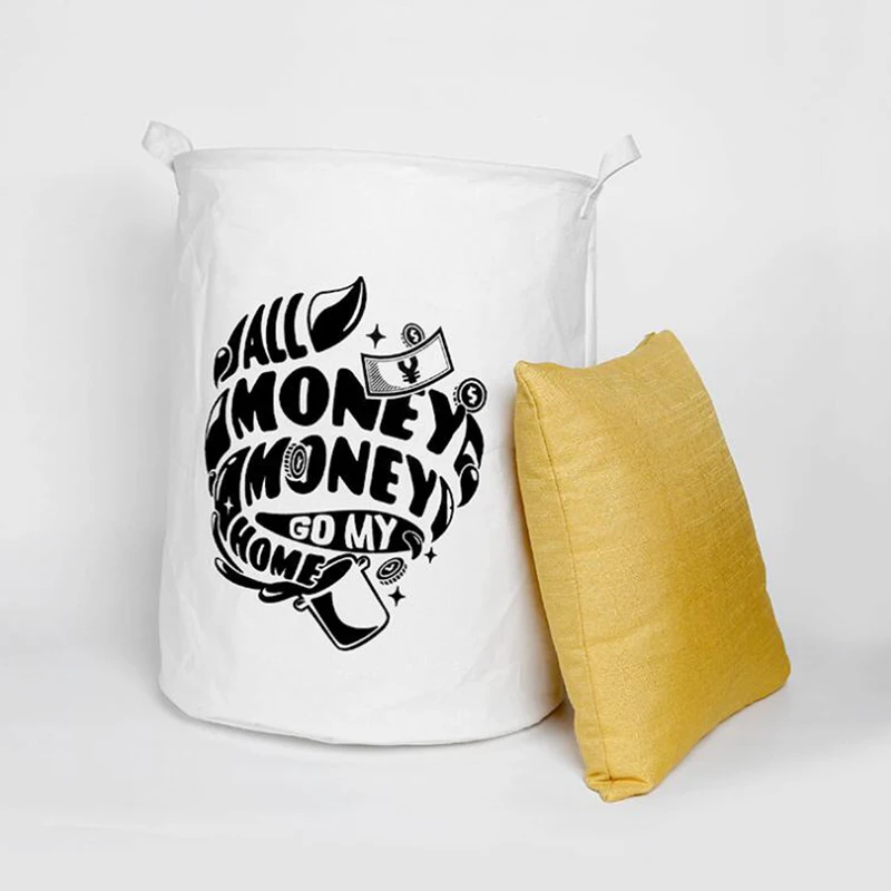 

40*50cm Cotton Linen Laundry Basket for Dirty Clothes Waterproof Folding Toy Organizer Storage Bucket B7B80B20