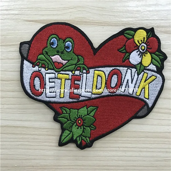 Изготовление oeteldonk эмблема вышитый значок яркие цвета нитки вышивка на саржевой