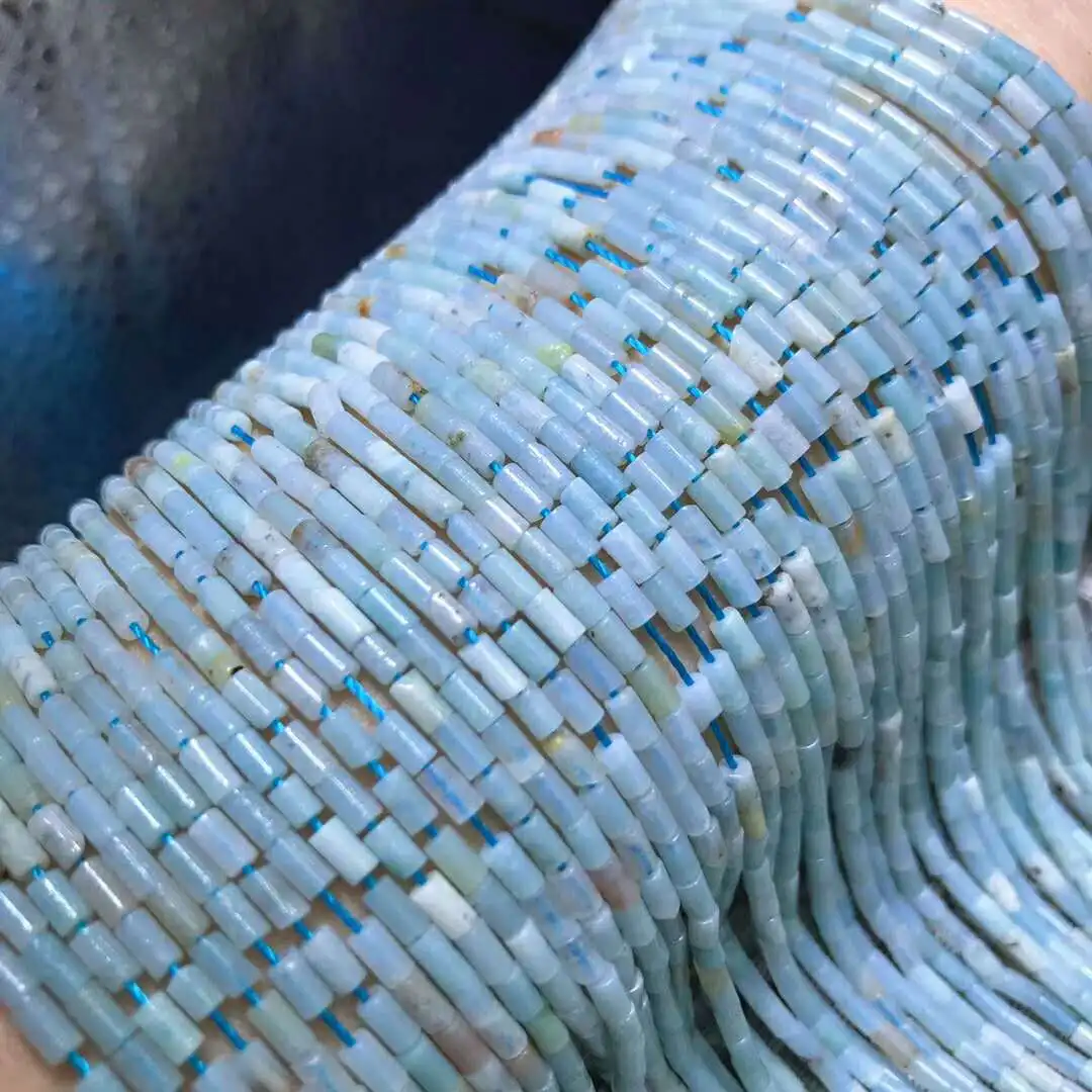 2x4mm Natural Amazon Cylinder Crystal Tube Spacer Loose Beads for Jewelry Necklace Earrings Making Bracele DIY Accessories | Украшения и