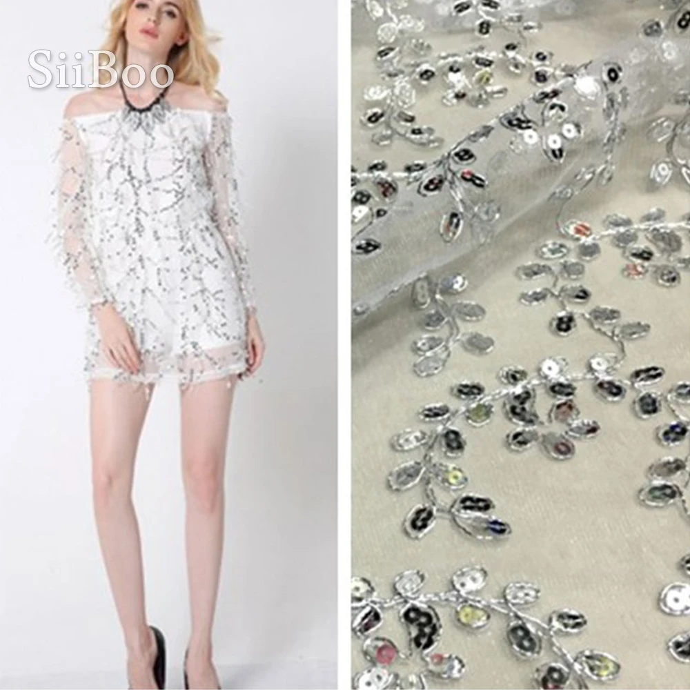 Дизайнерское серебряное вышитое бисером цветочное Сетчатое кружевное платье