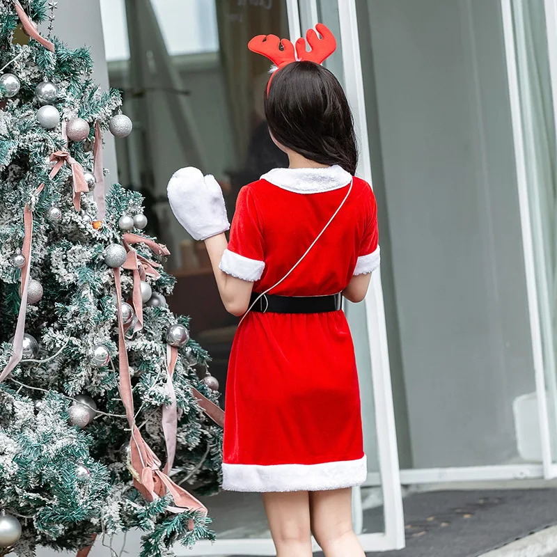 

The New 2021 Christmas Suits The Old Clothes Small Purse Decorated Female Adult Role Playing Christmas Clothing Accessories