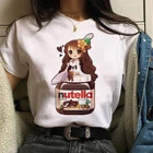 2021 Новая женская футболка Harajuku летняя футболка с рисунками из мультфильмов ручной работы, красивая Nutella: топ с рисунком, женская футболка с коротким рукавом и О-образным вырезом футболки