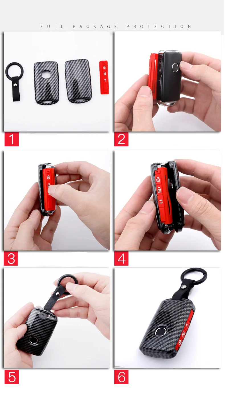 Чехол для ключа автомобиля силиконовый чехол из углеродного волокна Mazda 3 Alexa CX4 CX5