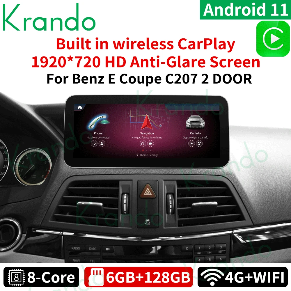 Автомобильный радиоприемник Krando 10 25 дюймов Android 11 gps-навигация для Mercedes Benz E Class W212